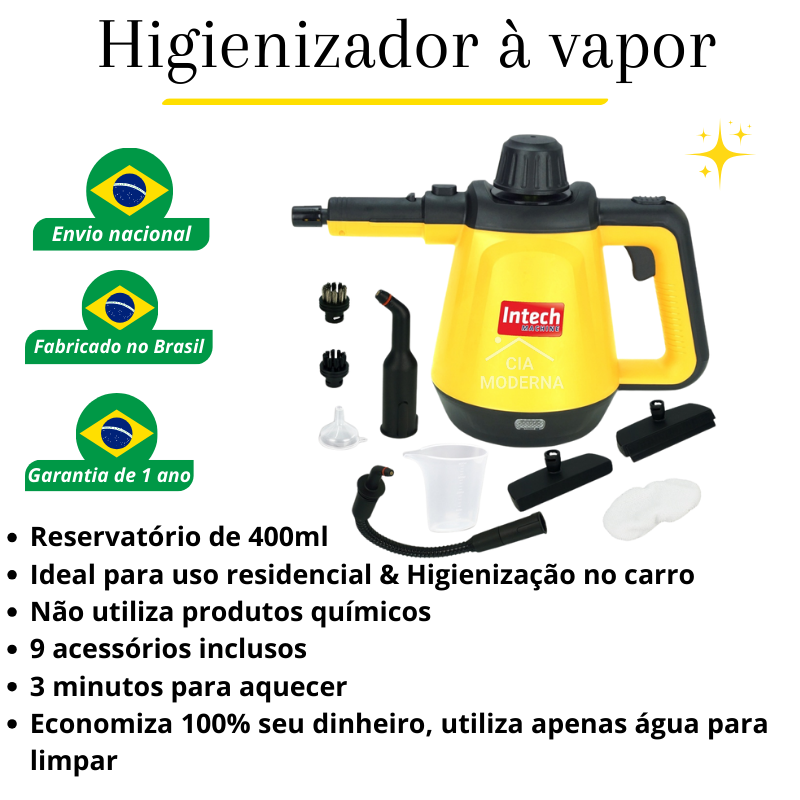 Limpador & Higienizador  Vapor Top + 9 acessórios